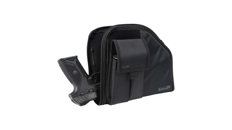 ALLEN 78-9 PISTOL CASE W/MAG POUCH FULLSIZE BLK