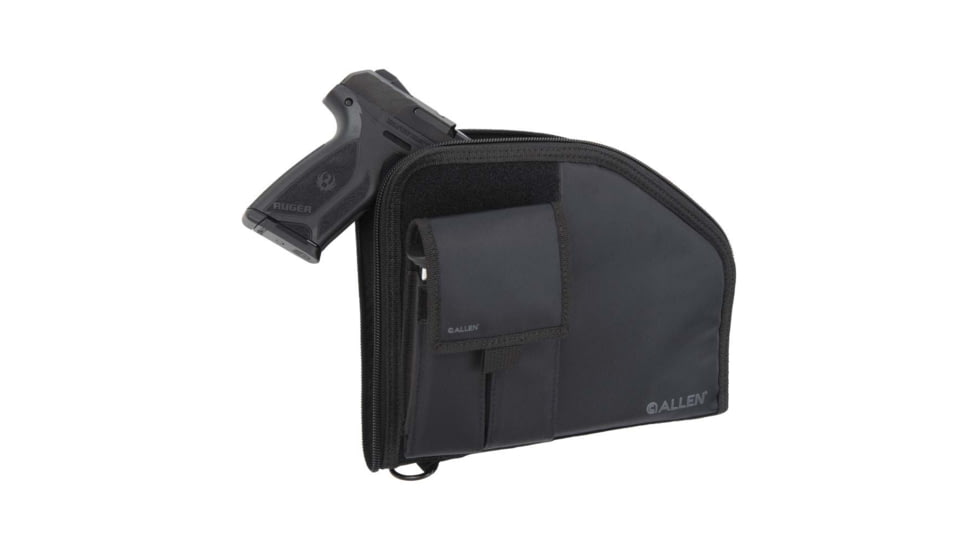 ALLEN 78-9 PISTOL CASE W/MAG POUCH FULLSIZE BLK