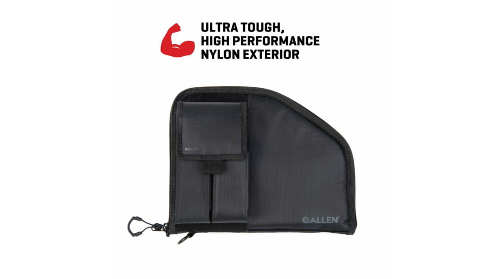 ALLEN 78-9 PISTOL CASE W/MAG POUCH FULLSIZE BLK