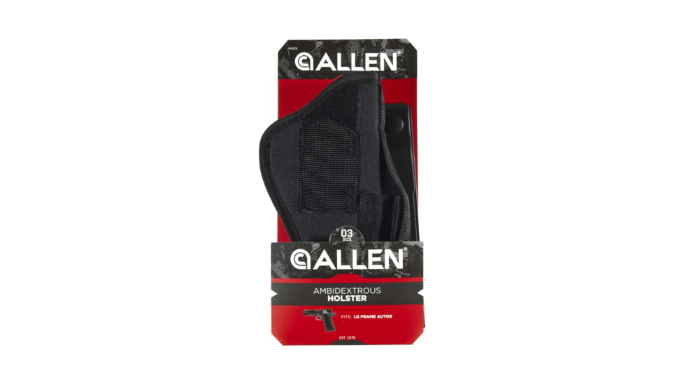 Allen Ambidextrous Hip Holster, Semi Automatic Handgun, 4.5-Inch to 5-Inch, Black, Large, 44503