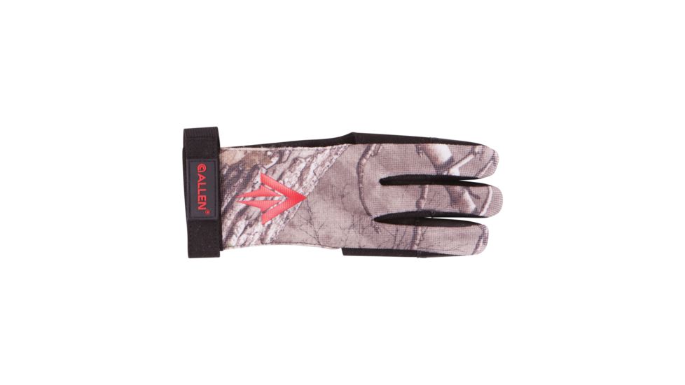 Allen Ambidextrous Traditional Archery Glove, Realtree Xtra/Red, Medium 60536