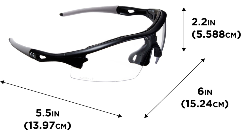 Allen Aspect Shooting Safety Glasses, Black/Gray Frame, Clear Lenses, One Size, 2380