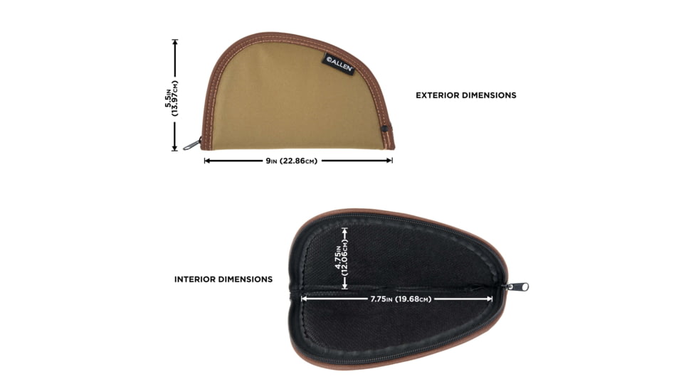 Allen Assorted Earth Tones Handgun Case, Earth Tone, 8in, 72-8