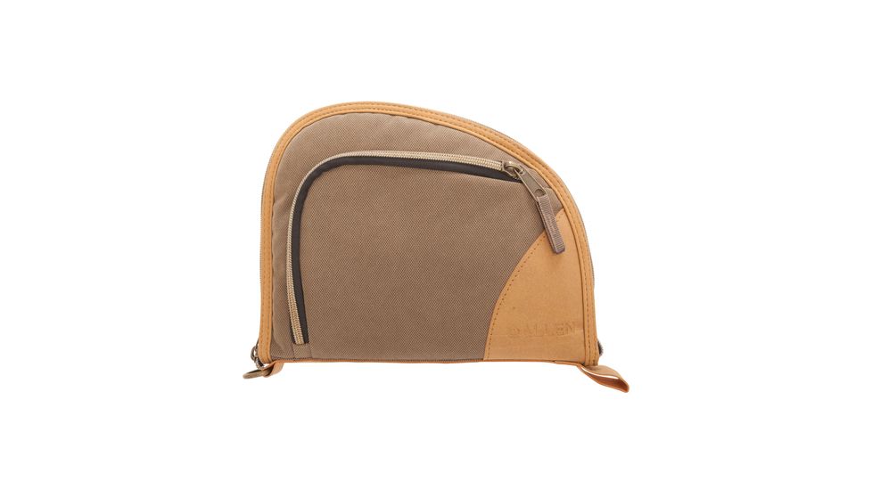Allen Auto-Fit 1-Pocket Handgun Case With Leather Trim Measures 9.5x7.25 Inches Tan/Brown