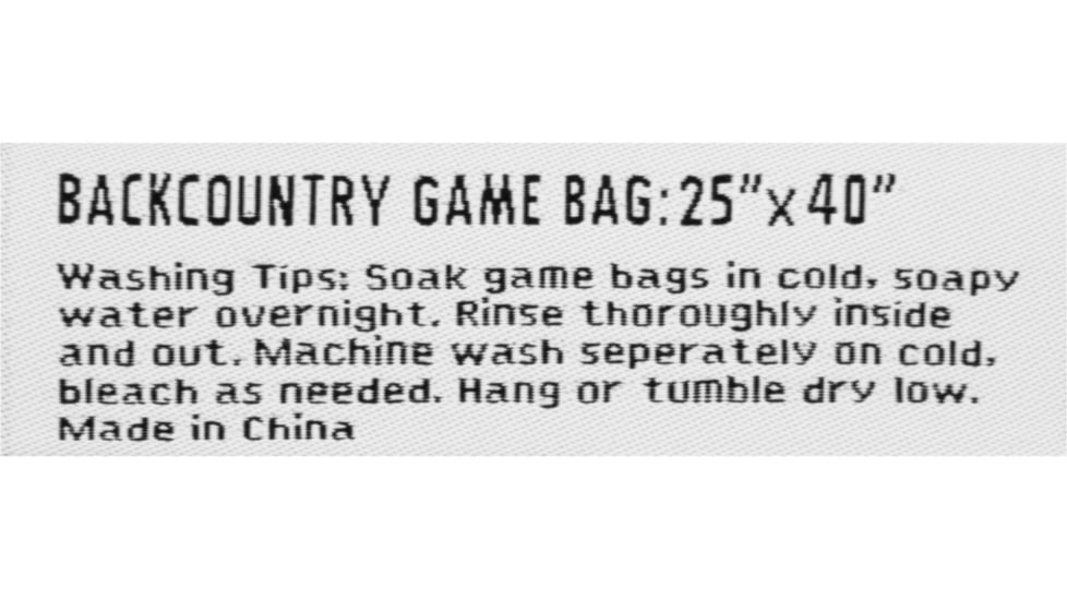 Allen BackCountry Elk Quarter Game Bag, White, Polyester, 6592