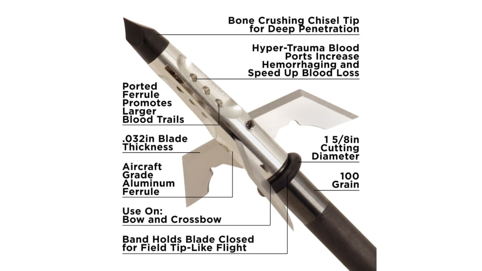 Allen Bloodrush X3 3 Blade Expandable Broadhead, 100 Grain, 14780