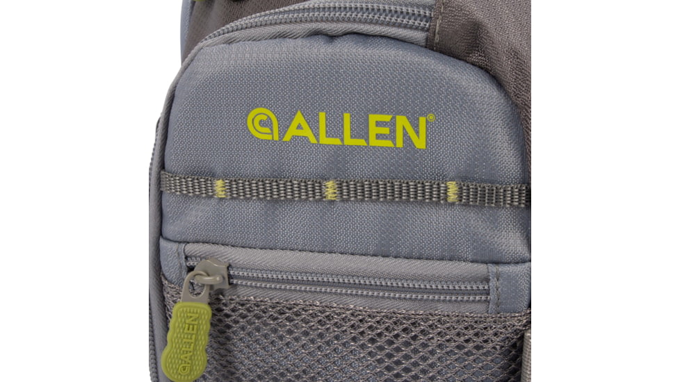 Allen Cedar Creek Fly Fishing Sling Pack, Fits up to 4 Tackle/Fly Boxes, Gray/Lime, 6362