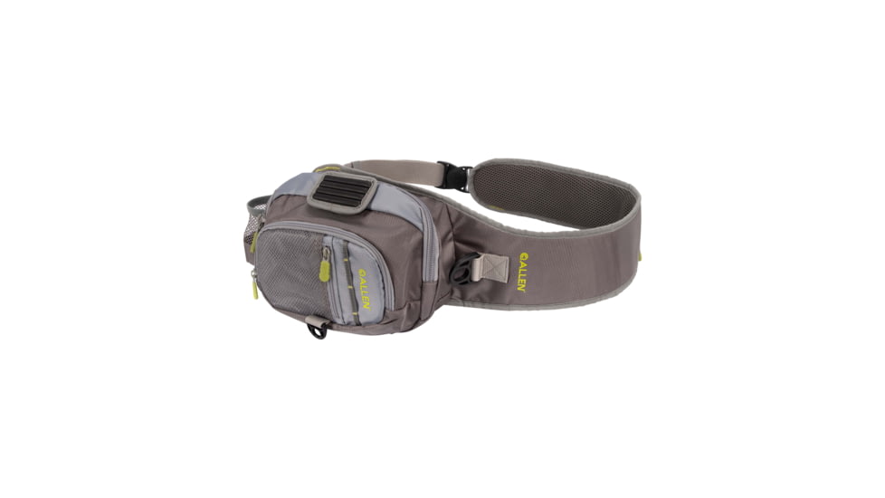 Allen Cedar Creek Fly Fishing Sling Pack, Fits up to 4 Tackle/Fly Boxes, Gray/Lime, 6362