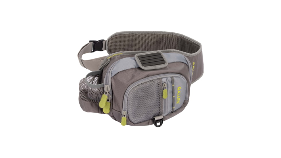 Allen Cedar Creek Fly Fishing Sling Pack, Fits up to 4 Tackle/Fly Boxes, Gray/Lime, 6362