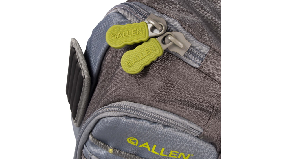Allen Cedar Creek Fly Fishing Sling Pack, Fits up to 4 Tackle/Fly Boxes, Gray/Lime, 6362