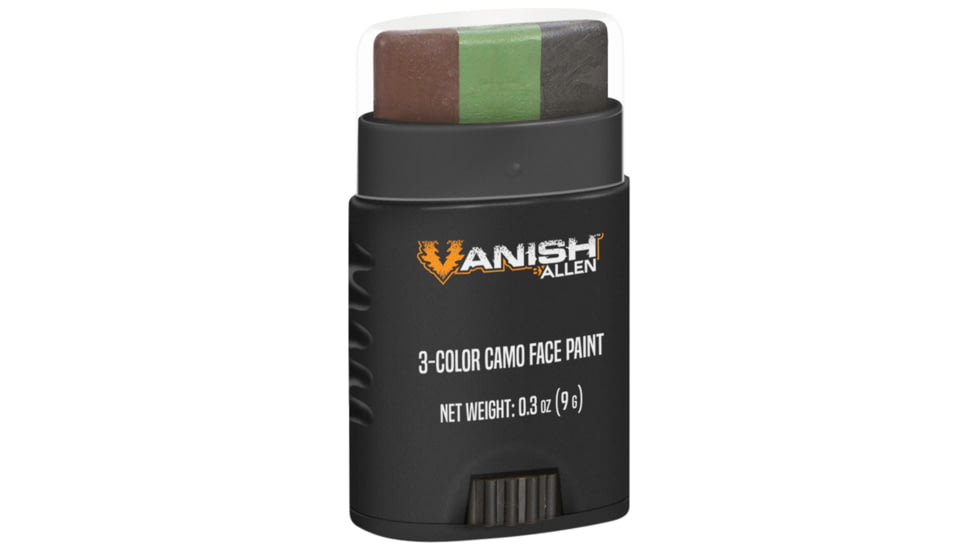 Allen Vanish Color Camo Face Paint Stick, Brown/Black/Olive, 6117