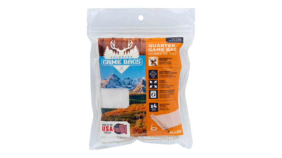 Allen Colorado Deer Game Bag Set, Quarter Size, Stretch Material, 20x12in, 4-Pack, Natural, 6598