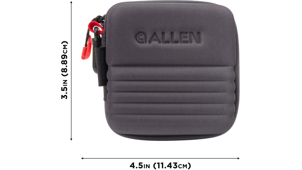 Allen Competitor Choke Tube Molded Case, 3 Extended Vials, Heather Gray/Red, 4.5 in x 4.5 in x 3.5 in, 8316