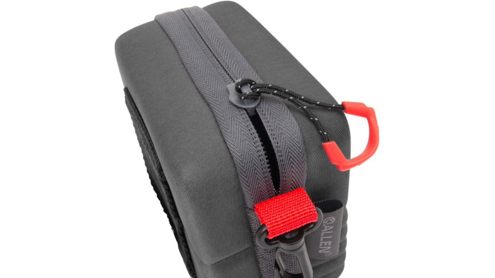 Allen Competitor Choke Tube Molded Case, 3 Extended Vials, Heather Gray/Red, 4.5 in x 4.5 in x 3.5 in, 8316
