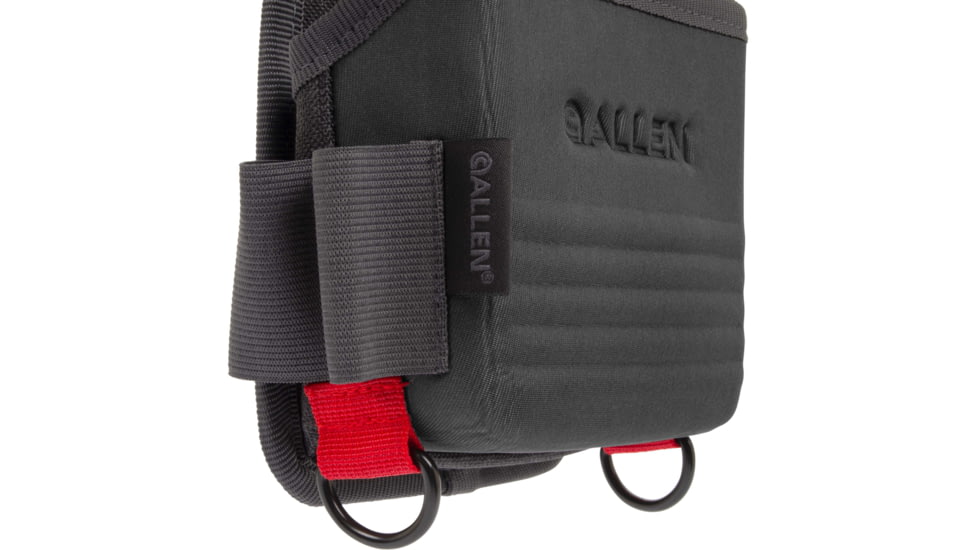 Allen Competitor Single Box Molded Shell Carrier, Heather Gray/Red, 4.3 in x 8.3 in x 2.5 in, 8319