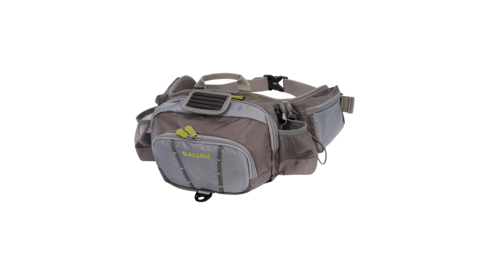 Allen Eagle River Lumbar Fly Fishing Pack, Fits up to 6 Tackle/Fly Boxes, Gray/Lime, 6378