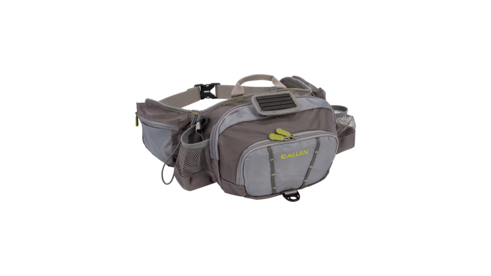 Allen Eagle River Lumbar Fly Fishing Pack, Fits up to 6 Tackle/Fly Boxes, Gray/Lime, 6378