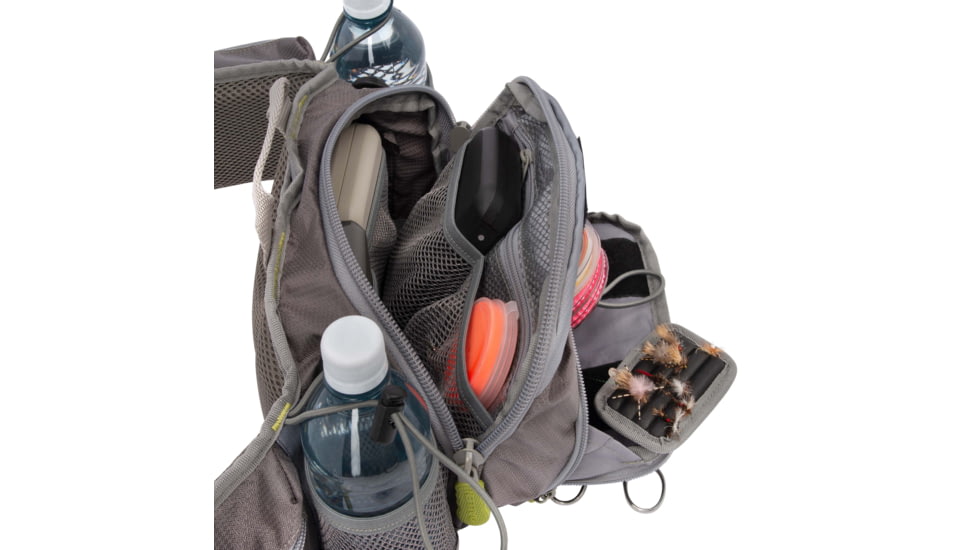 Allen Eagle River Lumbar Fly Fishing Pack, Fits up to 6 Tackle/Fly Boxes, Gray/Lime, 6378