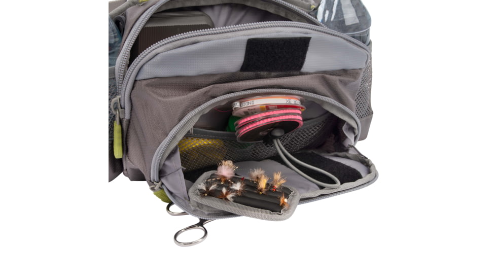 Allen Eagle River Lumbar Fly Fishing Pack, Fits up to 6 Tackle/Fly Boxes, Gray/Lime, 6378
