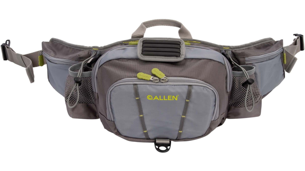 Allen Eagle River Lumbar Fly Fishing Pack, Fits up to 6 Tackle/Fly Boxes, Gray/Lime, 6378