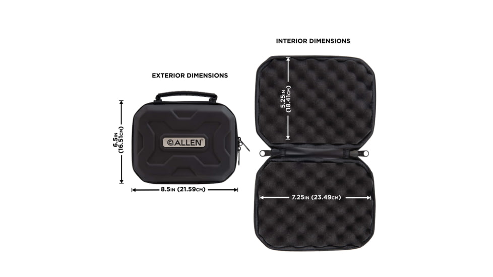 Allen EXO Molded Handgun Case, Black, 7in, 82-7