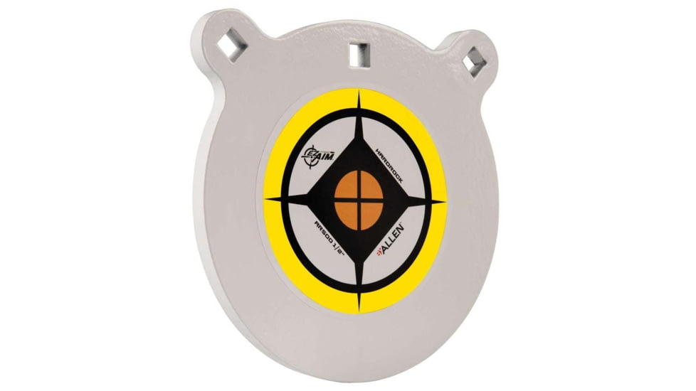Allen EZ Aim 8-inch Hardrock AR500 Steel Gong Shooting Target, .50in Thickness, White/Yellow/Black, 15598
