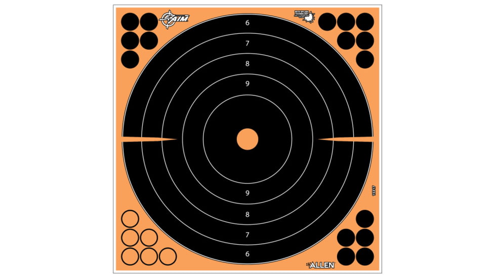 Allen Ez-Aim Adhesive Splash Bullseye Target, Orange, 12X12, 15317