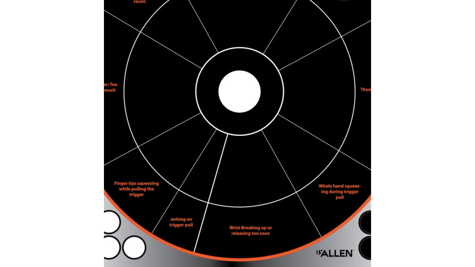 Allen EZ-Aim Reflective Adhesive Handgun Trainer Target, 4 Pack, Black, 12x12in, 15239