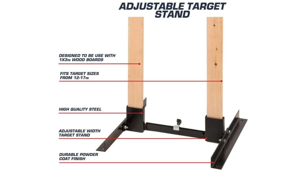Allen EZ Aim Shooting Target Stand, Black, Powder Coated Steel, 20.50in Long, 15517