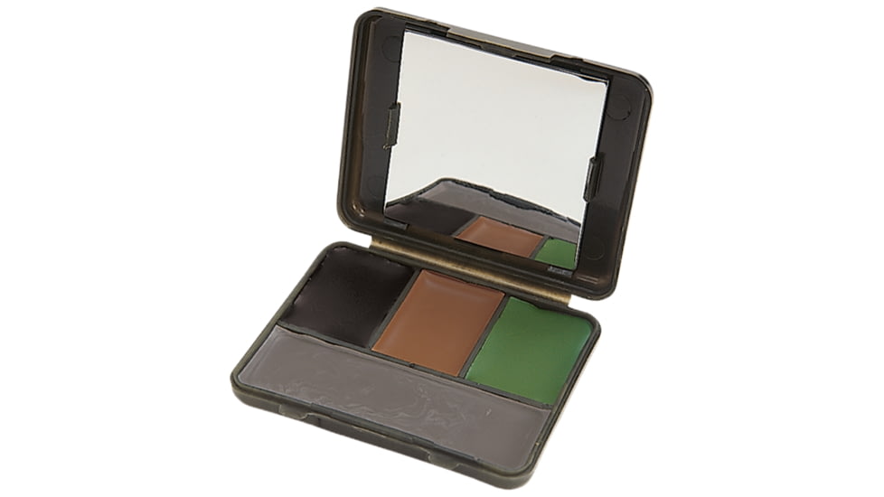 Allen Vanish Four Color Camo Face Paint Compact with Mirro, Black/Brown/Gray/Olive, 6115