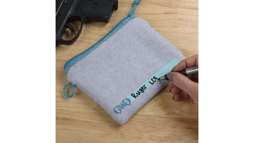 Allen Girls With Guns Lockable Handgun Storage Pouch, Compact, 5-Inch to 7-Inch Handguns, Gray/Blue, 9073