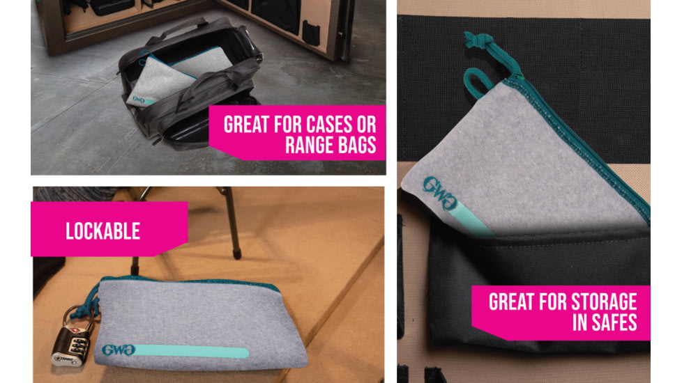 Allen Girls With Guns Lockable Handgun Storage Pouch, Compact, 5-Inch to 7-Inch Handguns, Gray/Blue, 9073