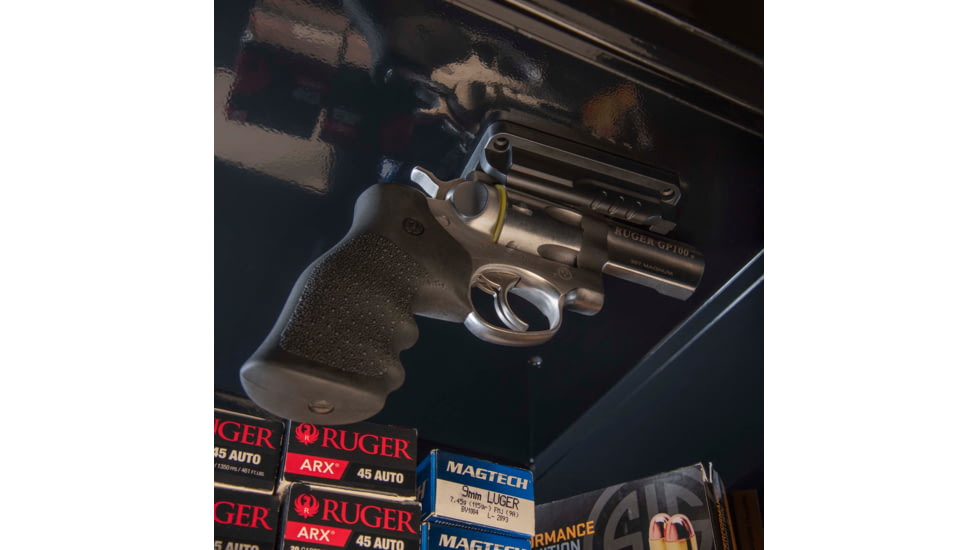 Allen Gun Ready Rail Handgun Magnet, 1 Handgun, Black, Metal, 5648