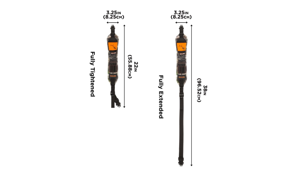 Allen Hypa-Lite Bull Stalker Gun Sling with Swivels, Black/Mossy Oak Mountain Country, 22 Inch to 38 Inch/3.25 Inch x 14 Inch, 8690