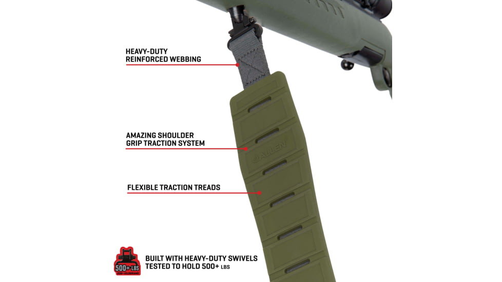 Allen KLNG Traction Rifle Sling, Molded Rubber, Ranger Green, 8533