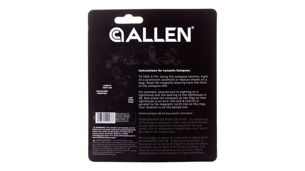Allen Lensatic Compass, Black, 486