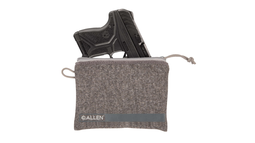 Allen Lockable Handgun Storage Pouch, Compact Size Handgun, 5 x 7in, Gray, 3625