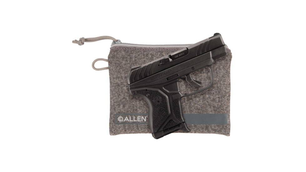 Allen Lockable Handgun Storage Pouch, Compact Size Handgun, 5 x 7in, Gray, 3625