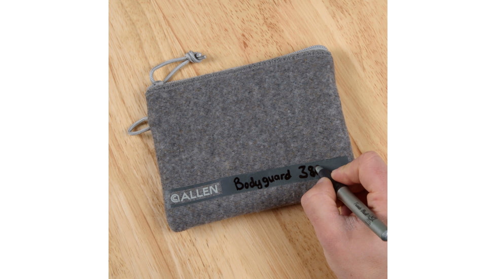 Allen Lockable Handgun Storage Pouch, Compact Size Handgun, 5 x 7in, Gray, 3625