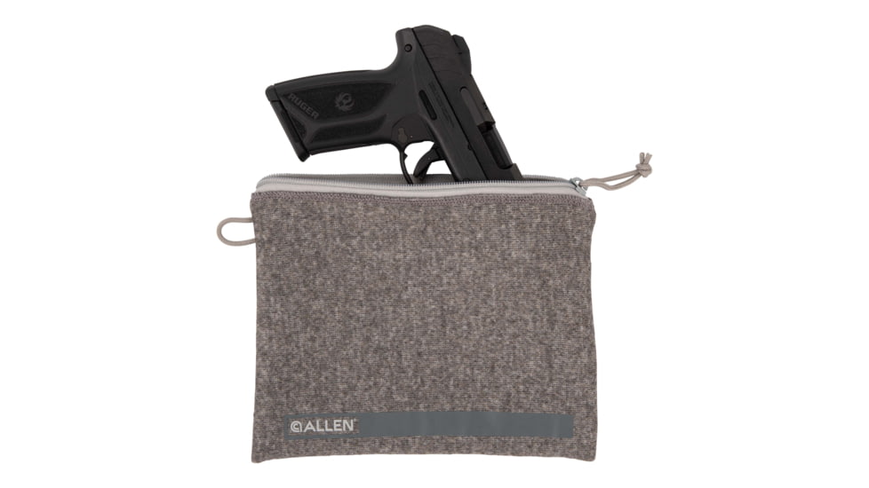 Allen Lockable Handgun Storage Pouch, Full Size Handgun, 7 x 9in, Gray, 3627