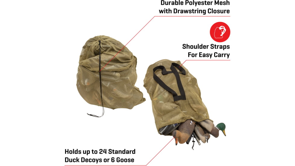 Allen Mesh Decoy Bag, Fits 24 Standard Duck Decoys, Olive Green, 30 in x 52 in, 246