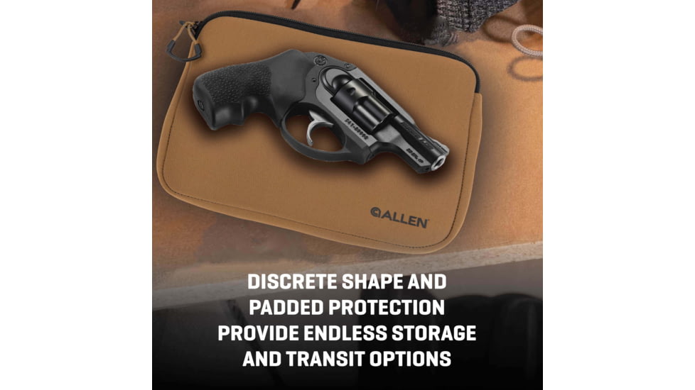 Allen Neoprene Pistol Pouch, Compact Handguns up to 7in, FDE, 3636