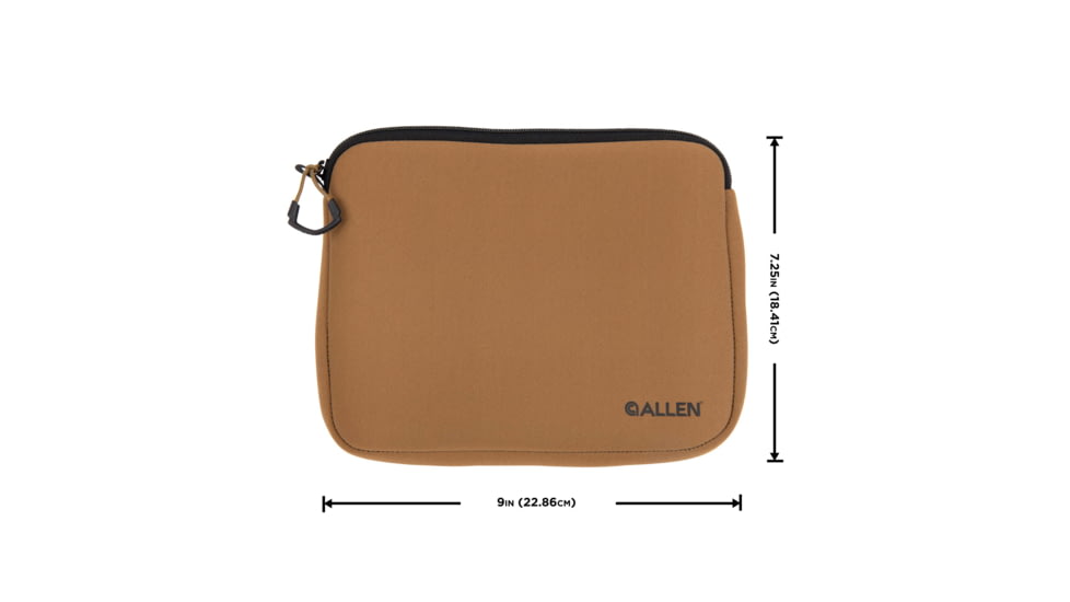 Allen Neoprene Pistol Pouch, Full-Size Handguns up to 9in, FDE, 3638