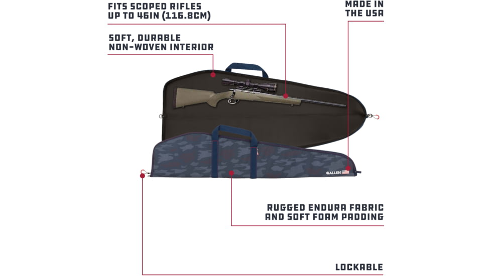 Allen Patriot Rifle Case, Red/White/Blue/Patriotic Camo, 46 in, 950-46