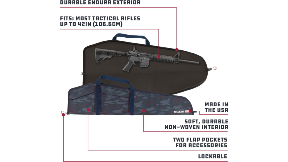 Allen Patriot Tactical Gun Case, Red/White/Blue/Patriotic Camo, 42 in, 950-42