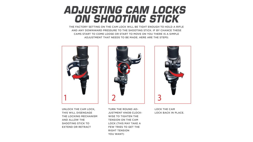 Allen Premium Carbon Fiber Shooting Stick w/ Adjustable Cams, Black, 21430