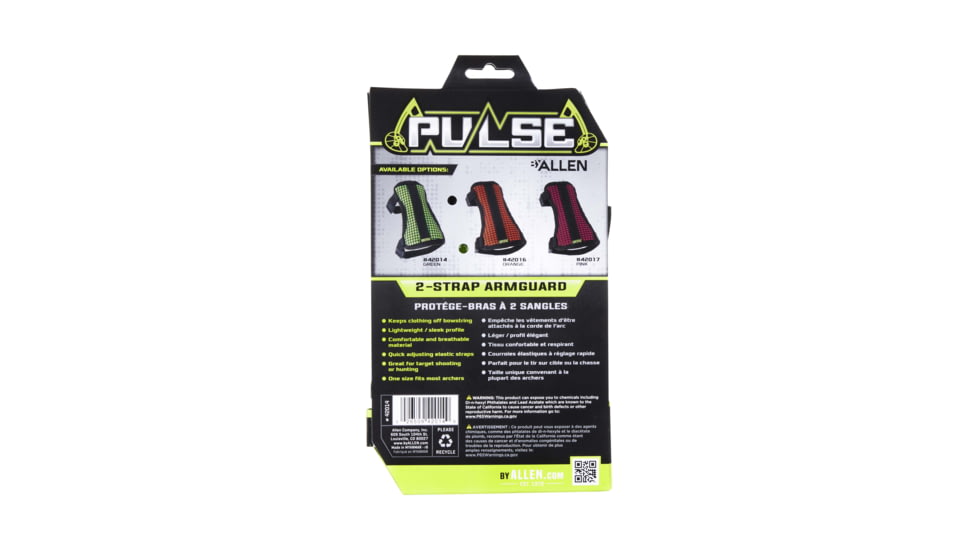 Allen Pulse 2 Strap Mesh Archery Armguard, Green, 42014