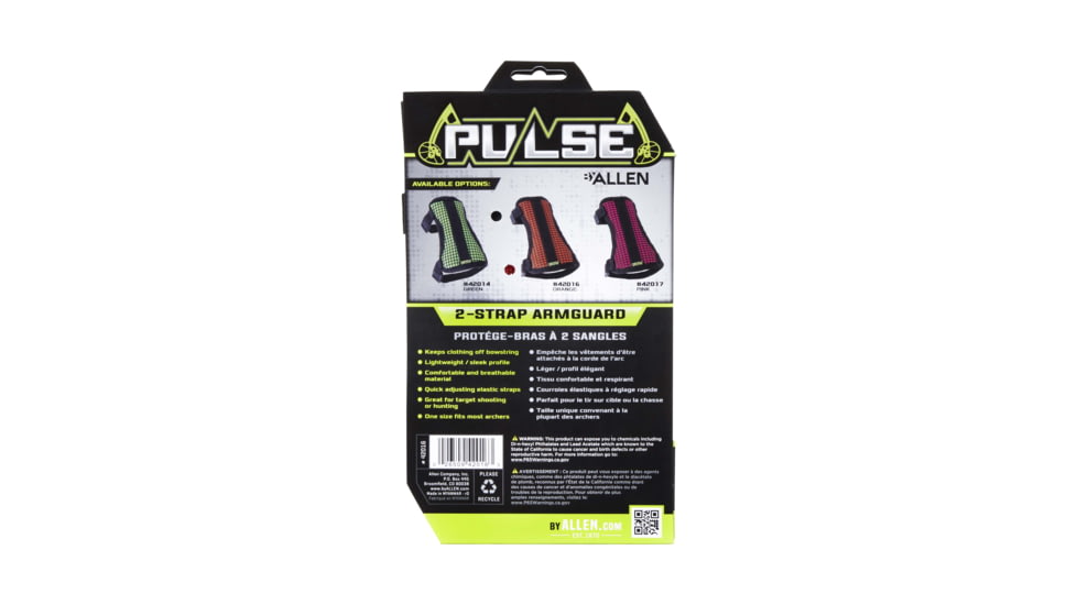 Allen Pulse 2 Strap Mesh Archery Armguard, Orange, 42016