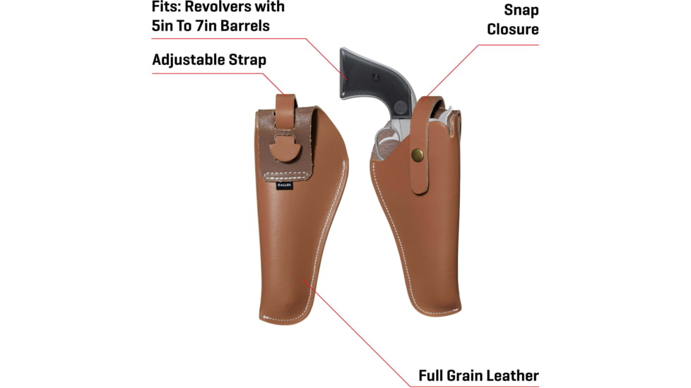 Allen Red Mesa Leather Revolver Holster, Ambidextrous, Brown, Size 05, 4495