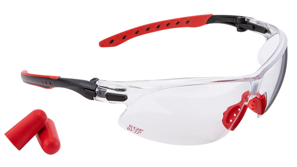 Allen Ruger 10/22 Foam Ear Plugs Adult Clear Lens Black/Red Frame 70579
